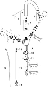 HANSGROHE Logis 2-Griff-Waschtischmischer DN 15 chrom – ComfortZone 150, 5 l/min