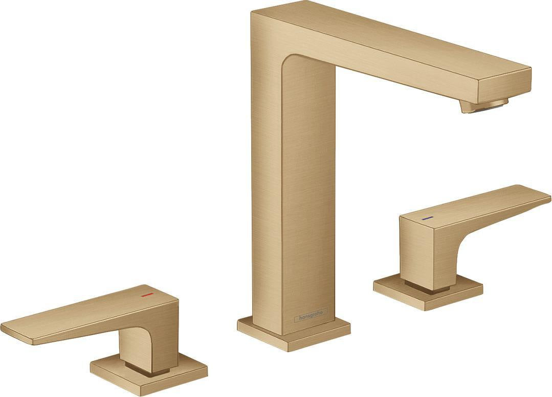 HANSGROHE Metropol 3-Loch-Waschtischarmatur mit Push-Open Ablaufgarnitur, Chrom, ComfortZone 160
