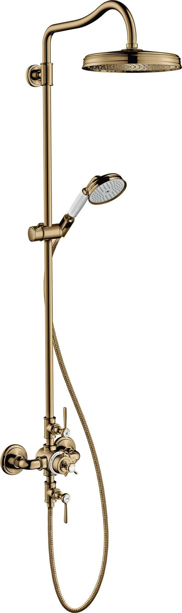 AXOR MONTREUX Showerpipe DN 15 mit Thermostat, 240 mm Kopfbrause, Polished Bronze