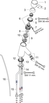 HANSGROHE Talis S Einhebel-Waschtischmischer Niederdruck chrom – mit Zugstangen-Ablaufgarnitur