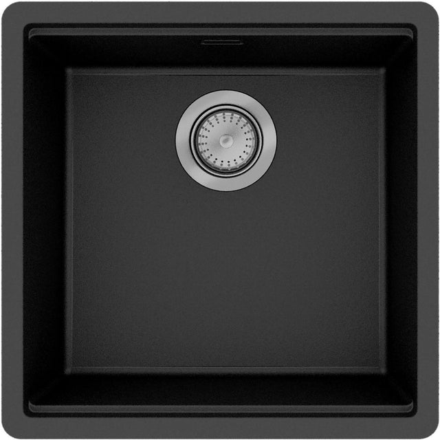 HANSGROHE Einbauspüle S530-F400 graphitschwarz 400 mm SilicaTec mit Ablaufgarnitur