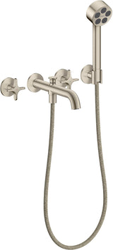 AXOR One 3-Loch Wannenarmatur Unterputz mit Handbrause – Kreuzgriff Chrom