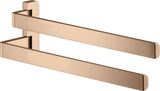 AXOR Universal Softsquare Doppel-Handtuchhalter, schwenkbar, Chrom, Wandmontage, 409 mm