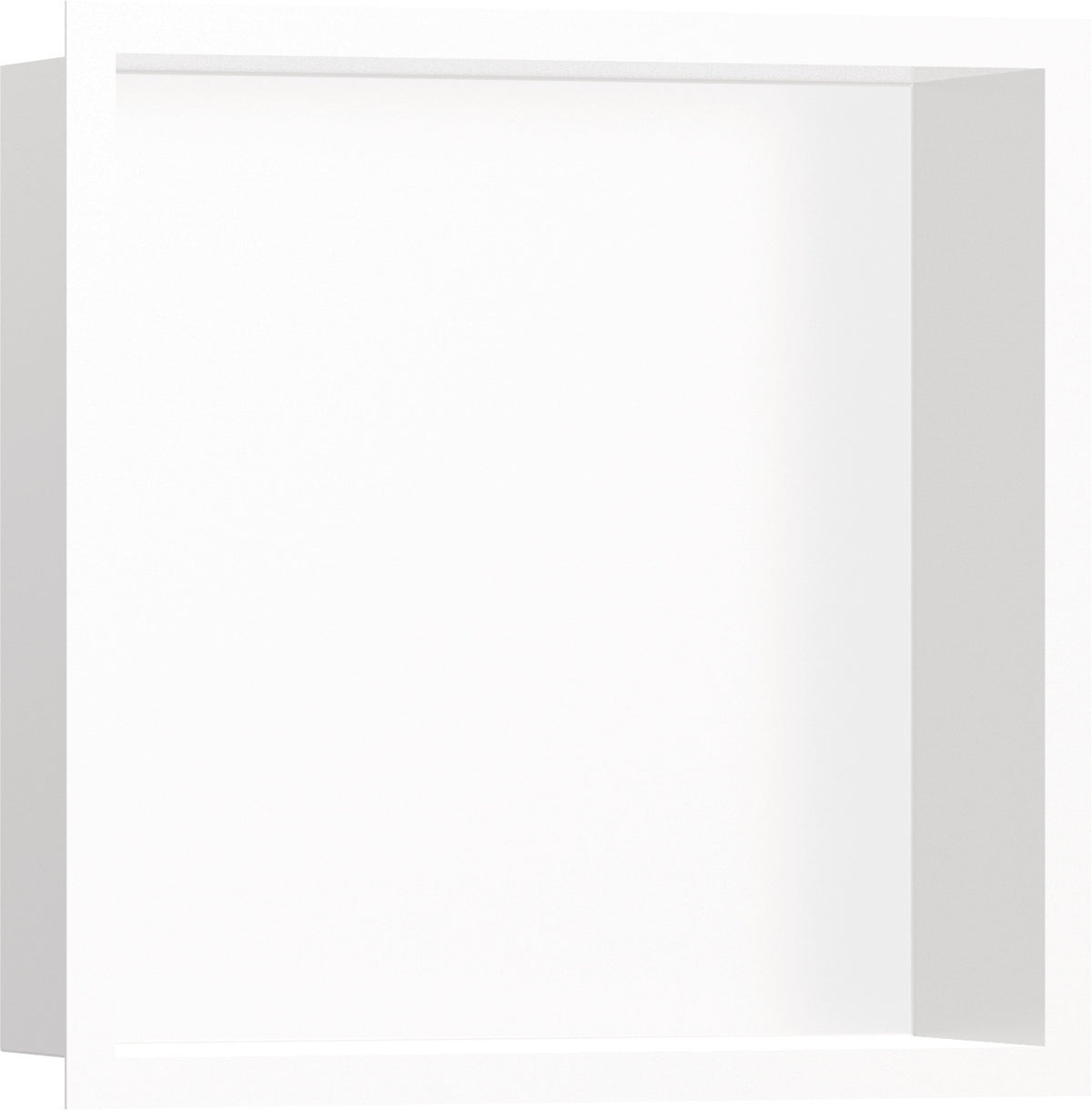 HANSGROHE XtraStoris Individual Wandnische mattweiß 300x150x100 mm mit Designrahmen – Edelstahl V2A