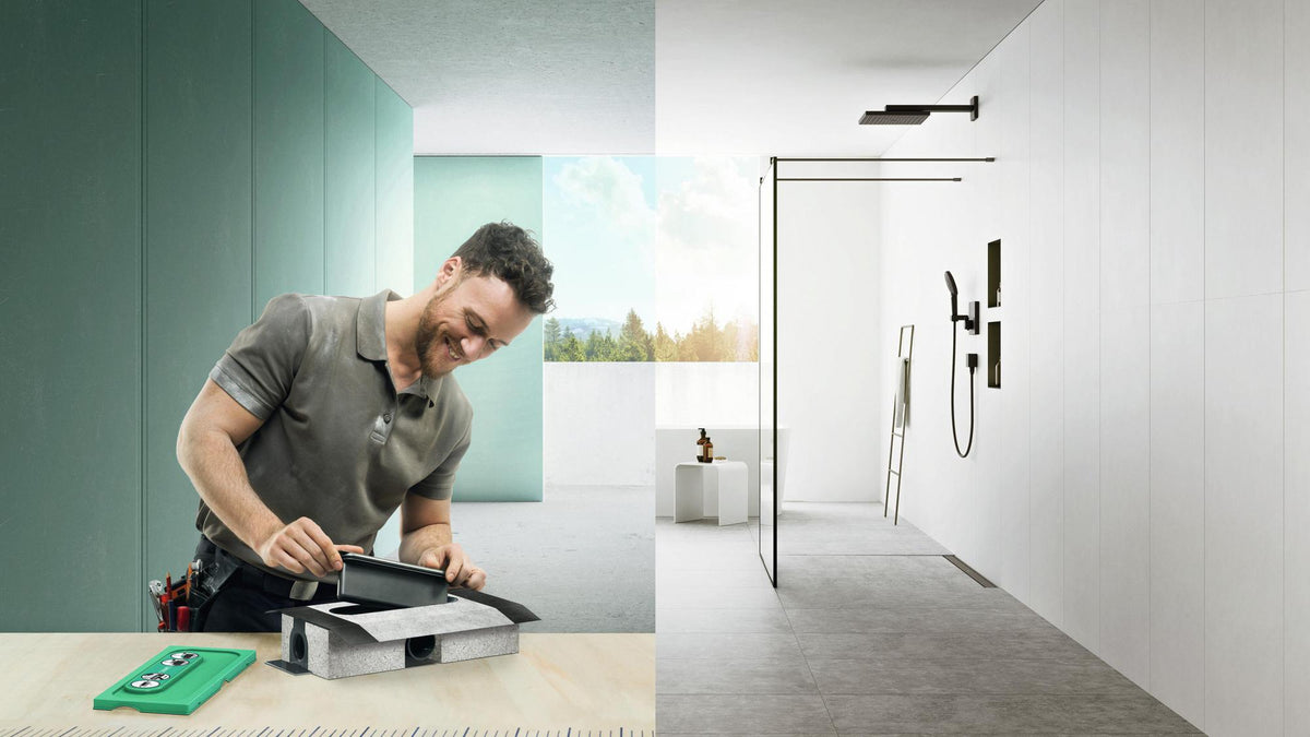 HANSGROHE RainDrain Match Duschrinne 600 mm mattschwarz höhenverstellbar