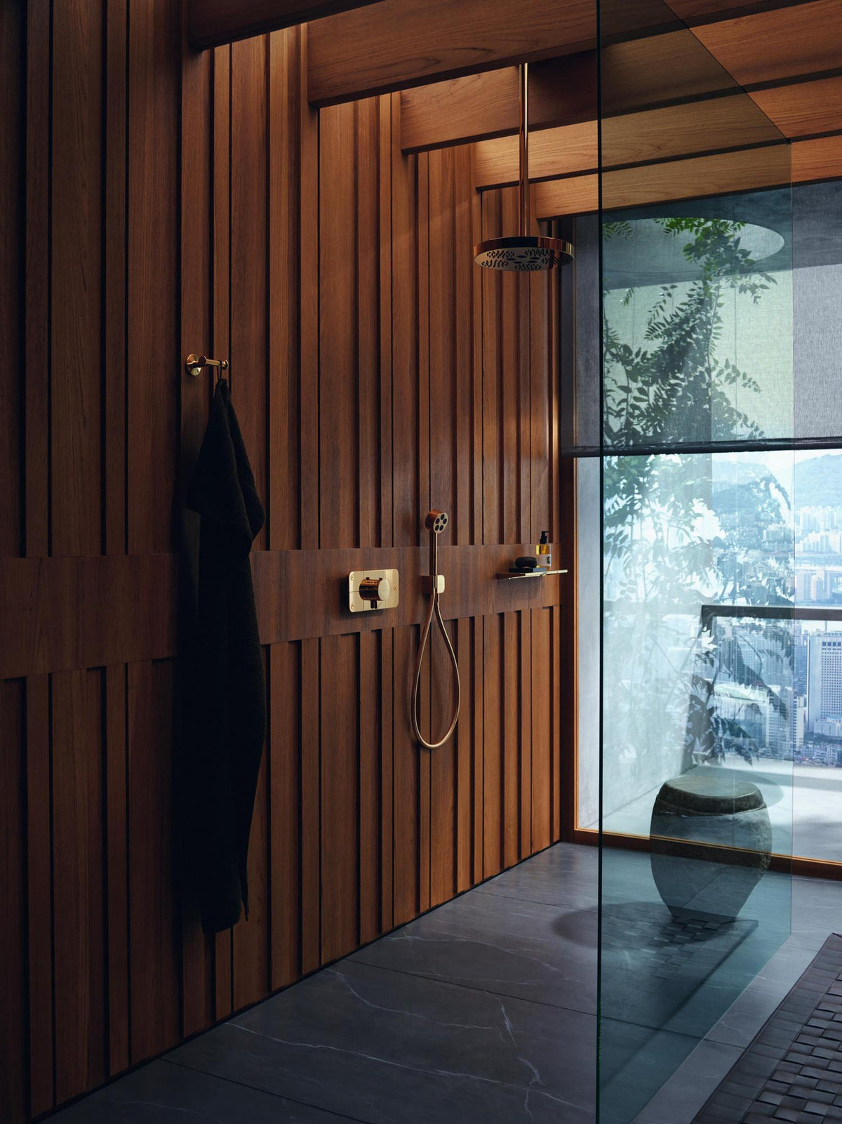 AXOR One Thermostatmodul für 3 Verbraucher – Chrom, Select-Tasten, Eco-Funktion