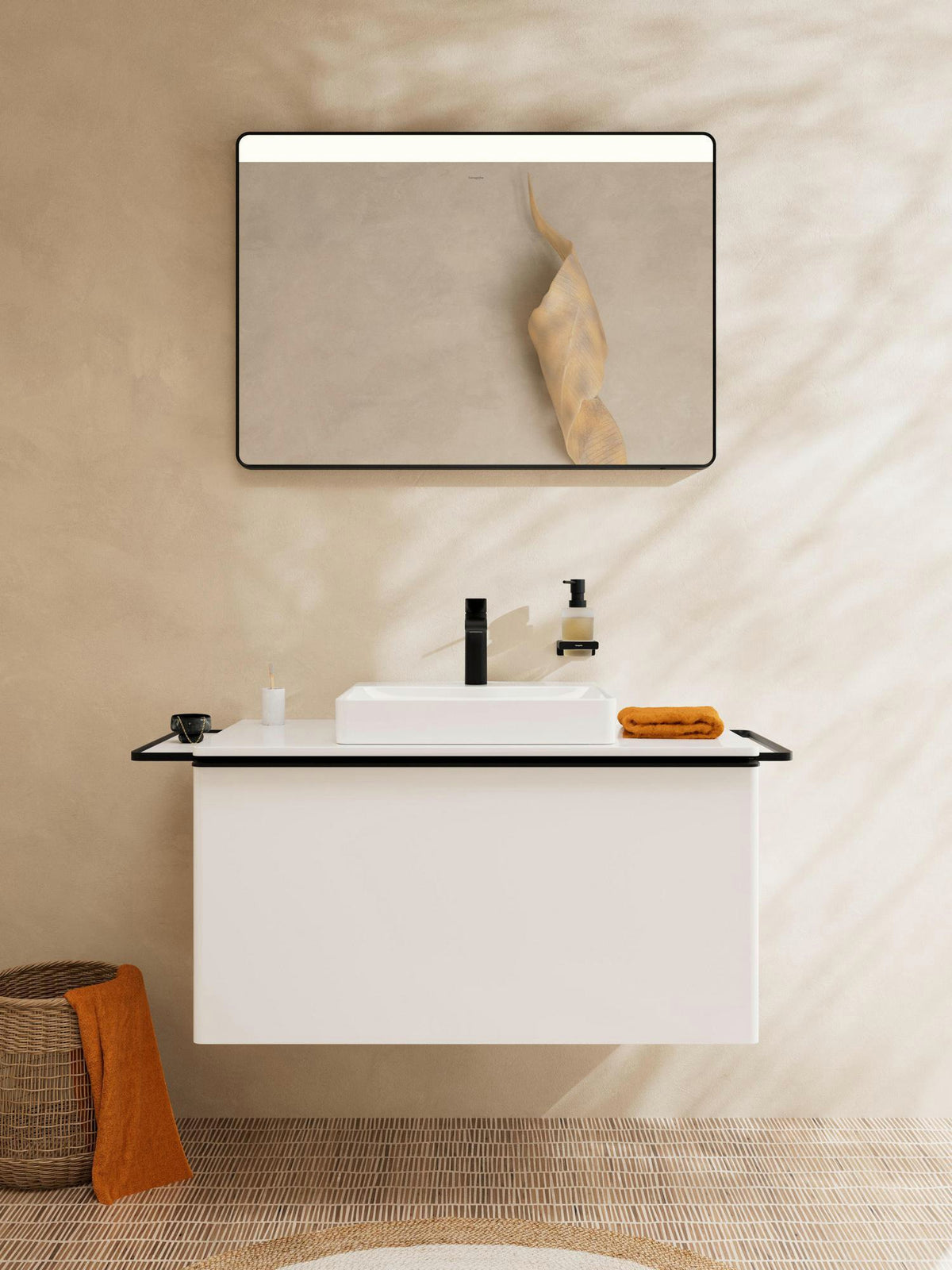 HANSGROHE AddStoris Glashalter Wandmontage Chrom – Mattglas Zahnputzbecher-Halter mit verdeckter Befestigung