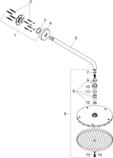 Hansgrohe Raindance S 240 Kopfbrause 1jet PowderRain mit 390 mm Brausearm – Chrom