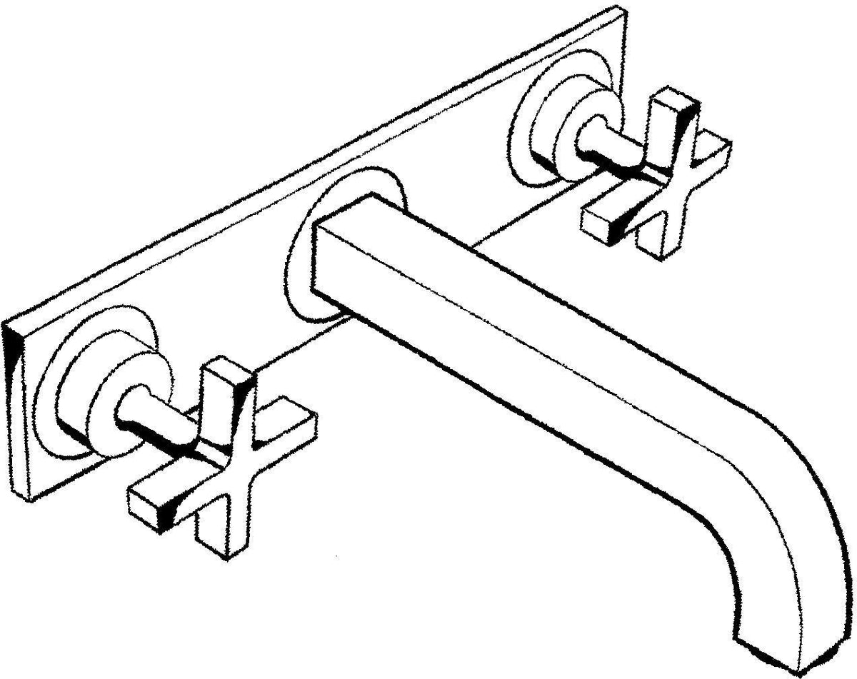 AXOR CITTERIO 3-Loch-Waschtischarmatur DN 15, Auslauf 226 mm, Kreuzgriffe mit Platte, Chrom