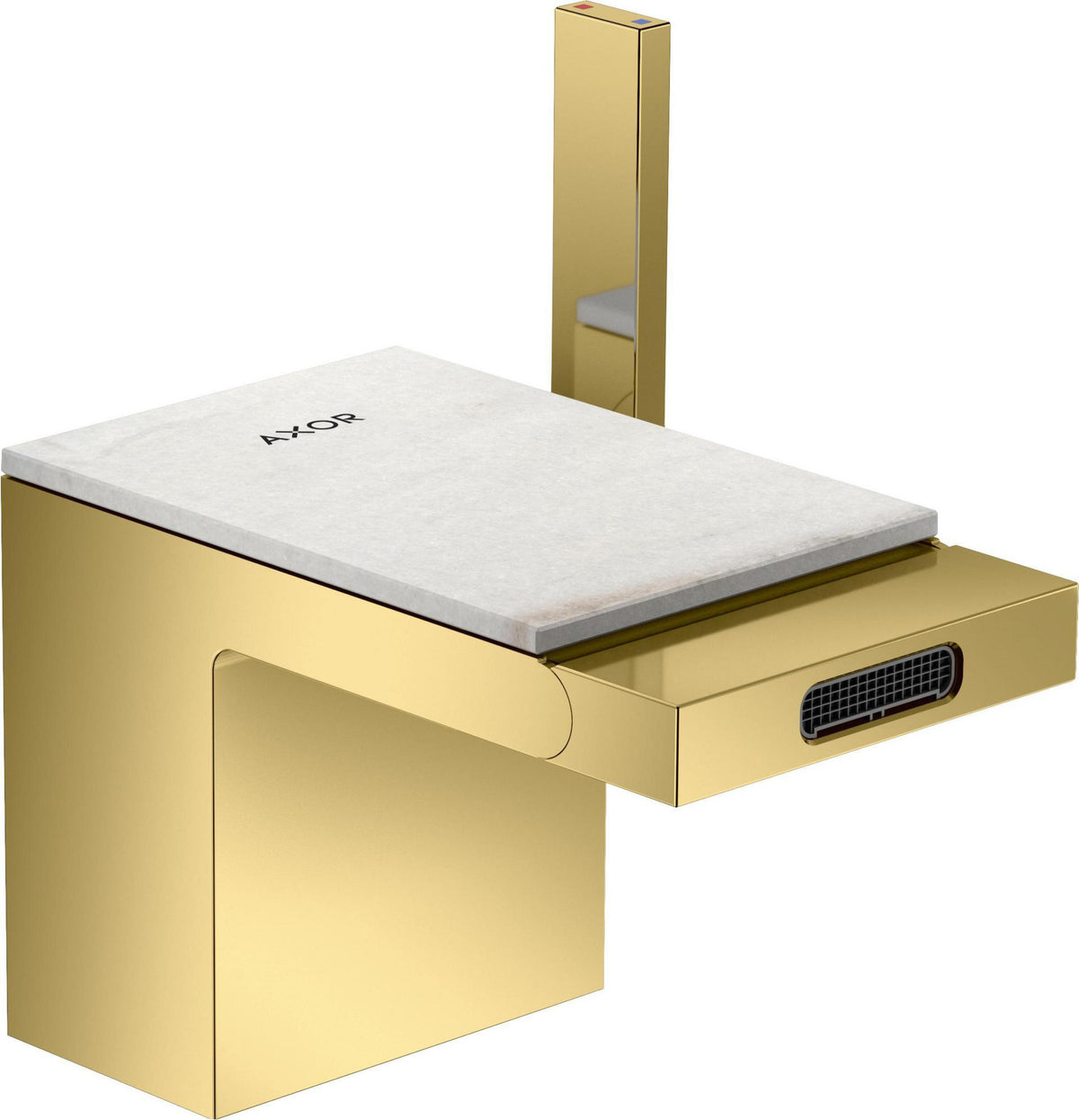 AXOR MYEDITION Einhebel-Bidetmischer ohne Platte polished gold optic mit Push-Open Ablaufgarnitur