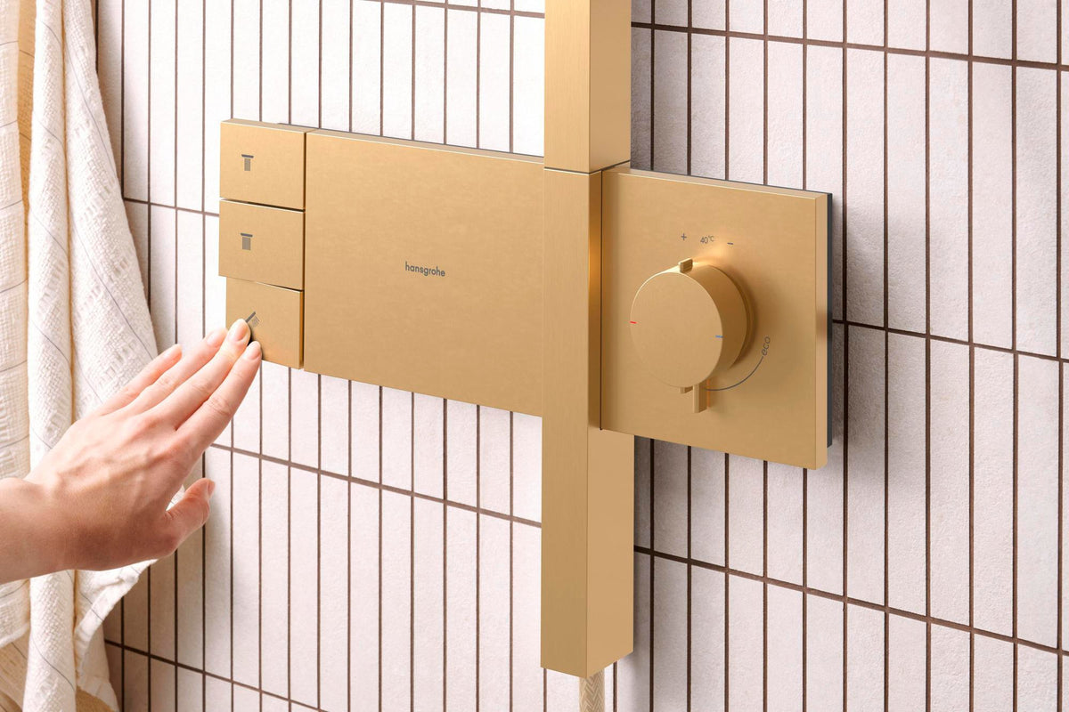 HANSGROHE Raindance Alive S 300 2jet Duschsystem mit Thermostat – Schwarz, 300 mm Kopfbrause