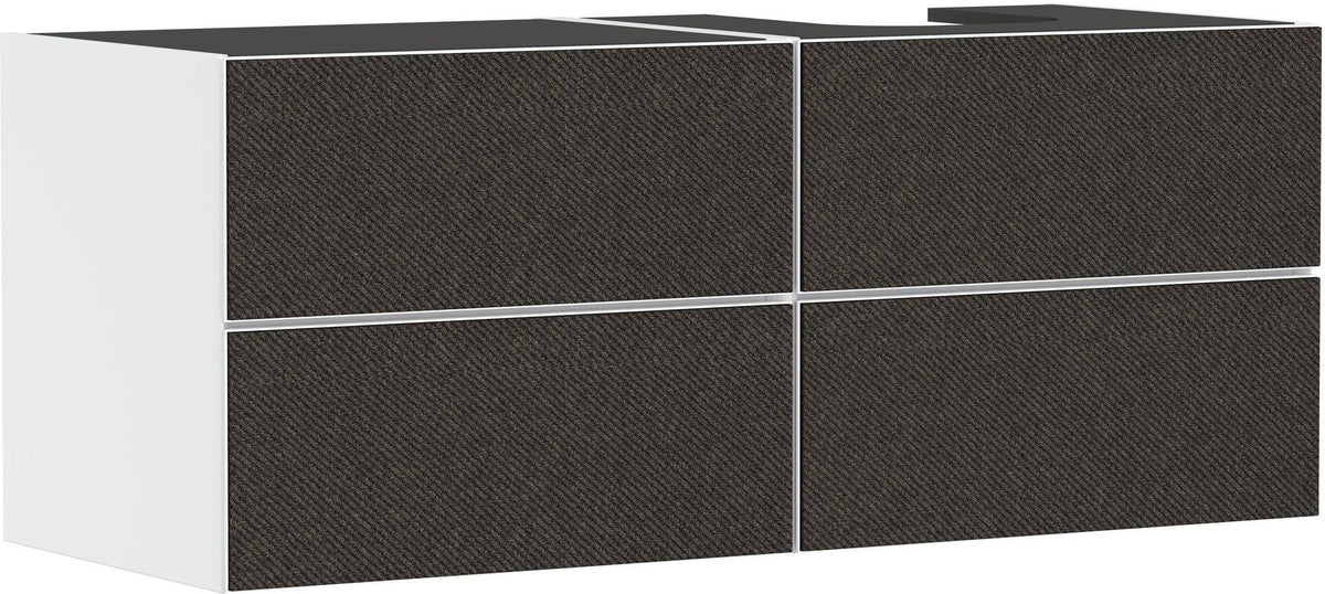 HANSGROHE Xevolos E Waschtischunterschrank 1370 mm mattweiß Eiche dunkel grifflos