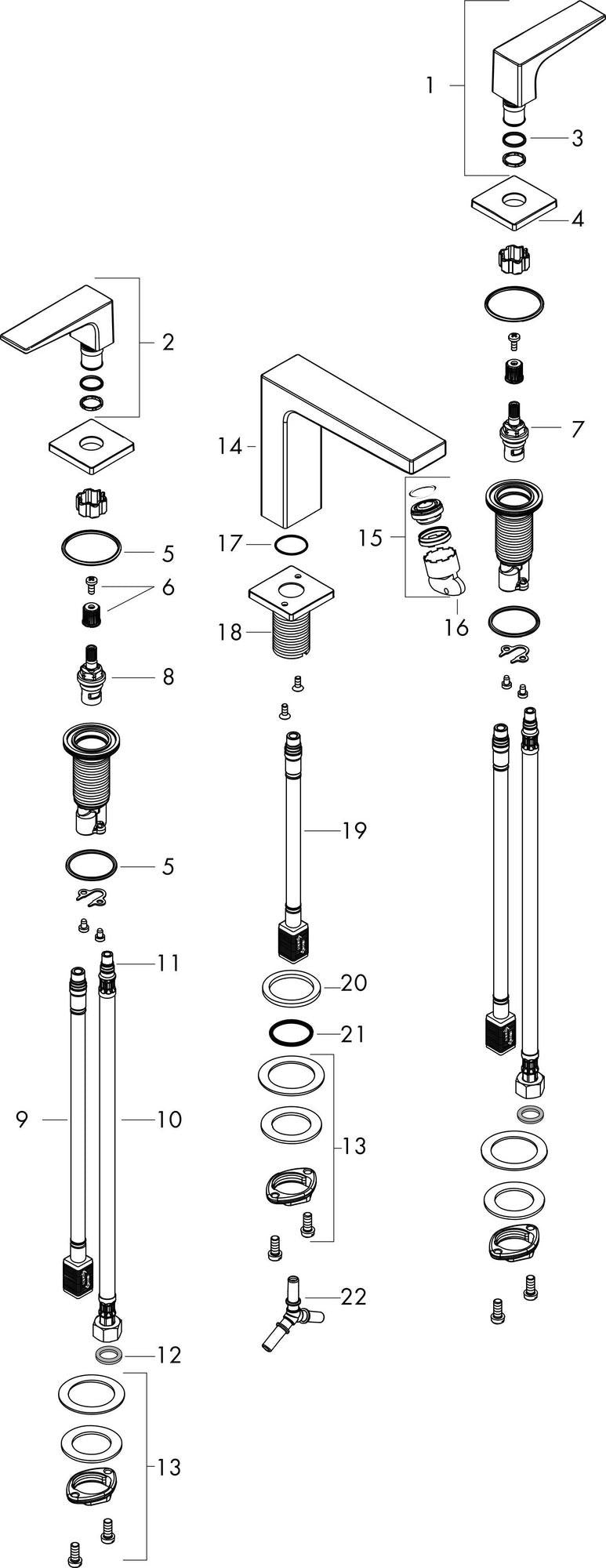 HANSGROHE Metropol 3-Loch-Waschtischarmatur mit Push-Open Ablaufgarnitur, Chrom, ComfortZone 160