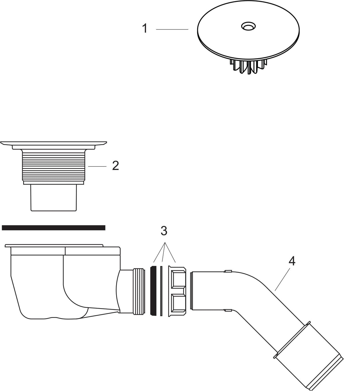 HANSGROHE Staro Ablaufgarnitur Komplettset chrom für Duschwannen 90 mm