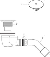 HANSGROHE Staro Ablaufgarnitur Komplettset chrom für Duschwannen 90 mm