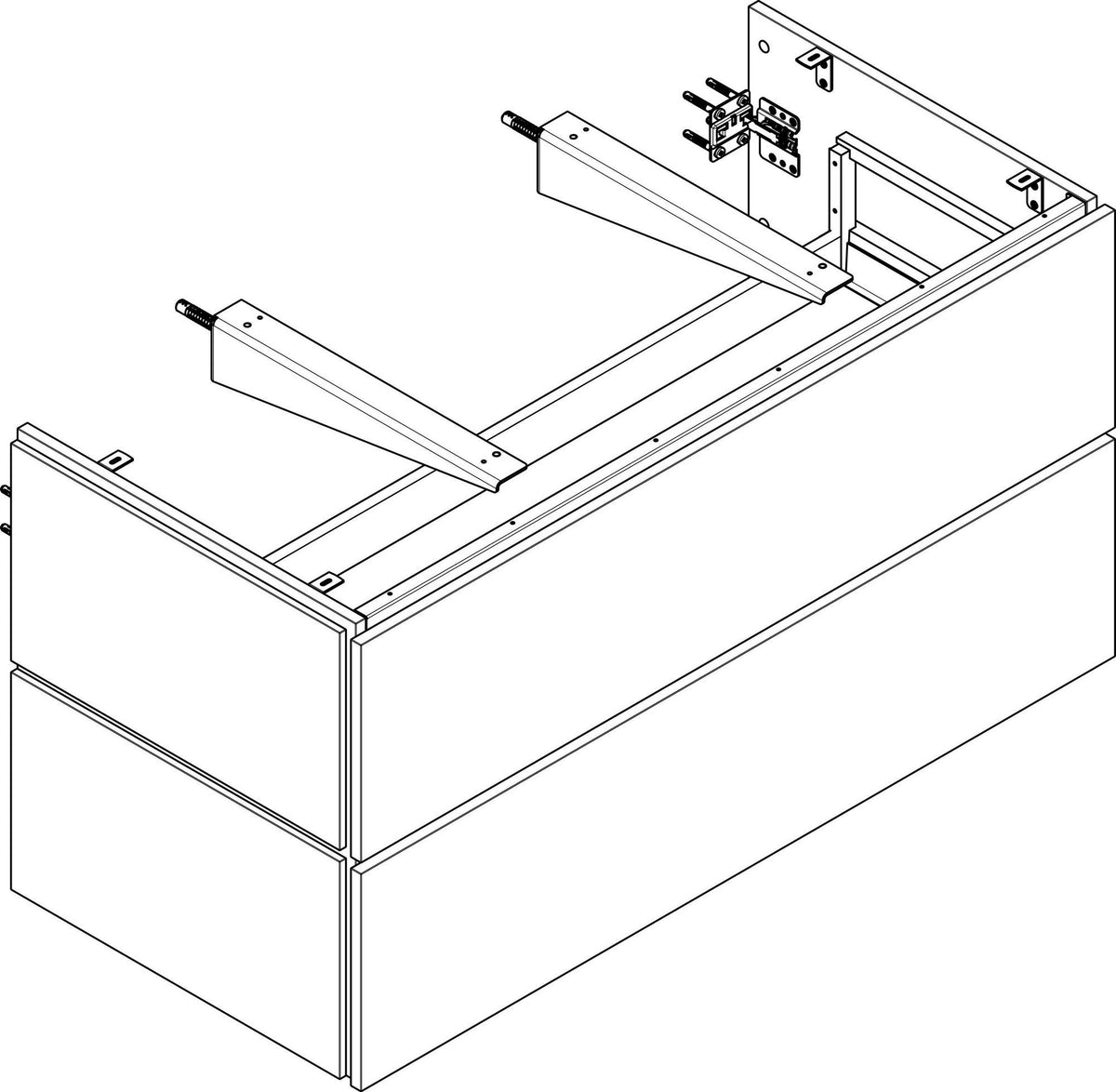 HANSGROHE Xilesa E Waschtischunterschrank 1180 mm – 2 Schubkästen, SoftClose, Wandmontage