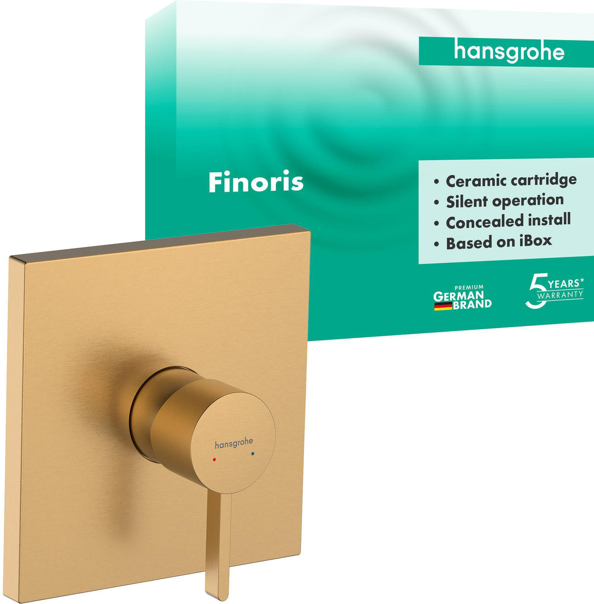 HANSGROHE Finoris Fertigmontageset für Unterputz-Brausemischer – Chrom, quadratisch, thermostatisch