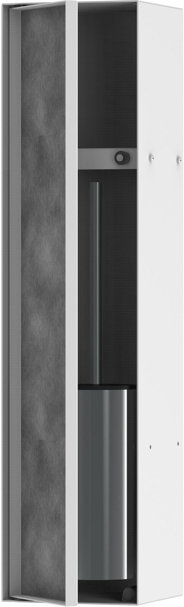 HANSGROHE XtraStoris Rock Toilettenbürstenhalter mit Ablage und befliesbarer Tür mattschwarz
