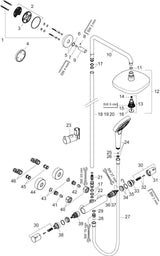HANSGROHE Croma Select E 180 2jet Duschsystem mit Thermostat EcoSmart – weiß/chrom