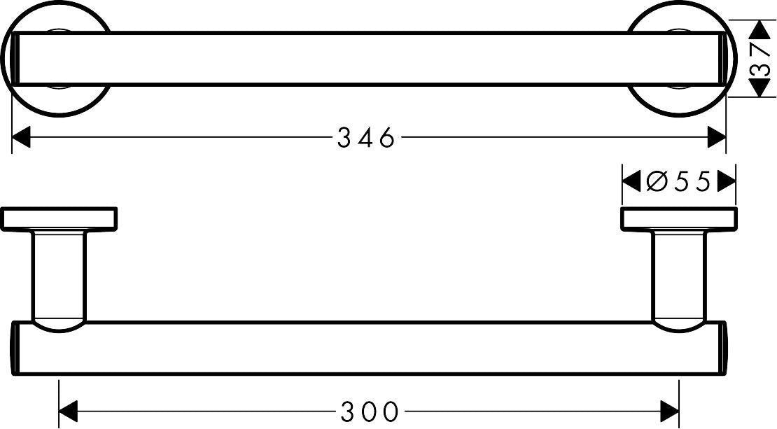 HANSGROHE Haltestange Logis Universal chrom – Wandmontage, Messing, 345 mm