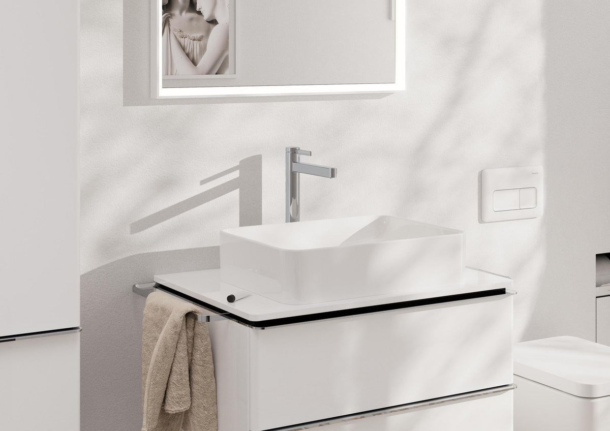 Hansgrohe Finoris 260 Waschtischmischer CoolStart Highriser Chrom mit Push-Open Ablaufgarnitur
