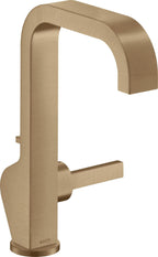 keine Angabe / brushed bronze / Pop-up-Ventil mit vertikalem Hebel