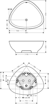 HANSGROHE AXOR MASSAUD Freistehbadewanne 1900 mm weiß – Designer-Wanne von Jean-Marie Massaud