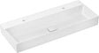 HANSGROHE Aufsatzwaschtisch Xevolos E 1200x480mm weiß mit SmartClean, 2 Hahnlöchern und Ablaufgarnitur