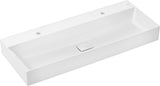 HANSGROHE Aufsatzwaschtisch Xevolos E 1200x480mm weiß mit SmartClean, 2 Hahnlöchern und Ablaufgarnitur