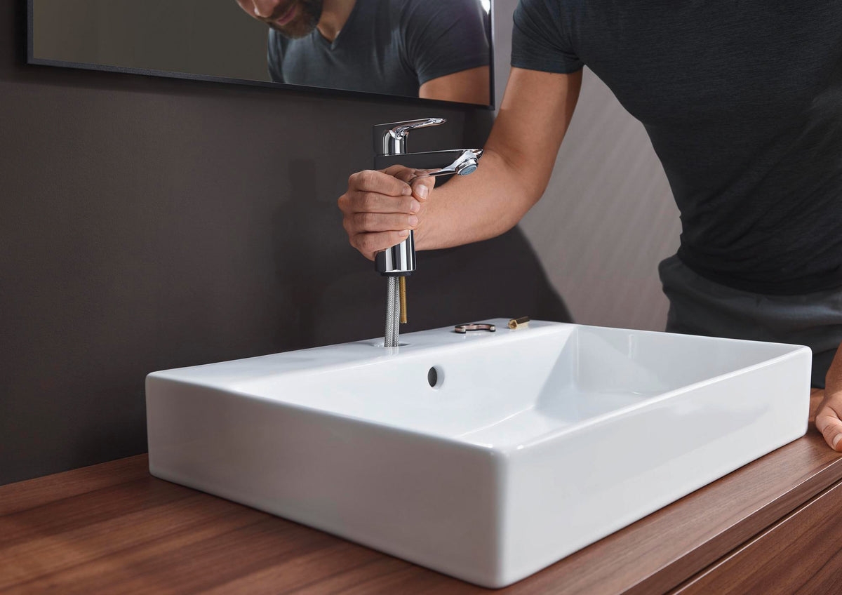 HANSGROHE Talis E Einhebel-Waschtischmischer 110 mit Ablaufgarnitur, chrom – ComfortZone, 5 l/min