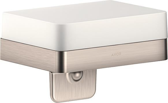 AXOR Universal Softsquare Flüssigseifenspender mit Ablage, Glas, 180 ml, chrom