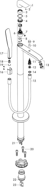 HANSGROHE Metris Einhebel-Wannenmischer bodenstehend DN15 chrom