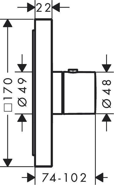 AXOR ShowerSelect Square Highflow UP Thermostatbatterie Chrom – Eckige Unterputz-Armatur mit 59 l/min