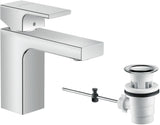 Hansgrohe VERNIS Shape 100 Einhebel-Waschtischmischer mit Zugstangen-Ablaufgarnitur, chrom