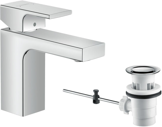 Hansgrohe VERNIS Shape 100 Einhebel-Waschtischmischer mit Zugstangen-Ablaufgarnitur, chrom