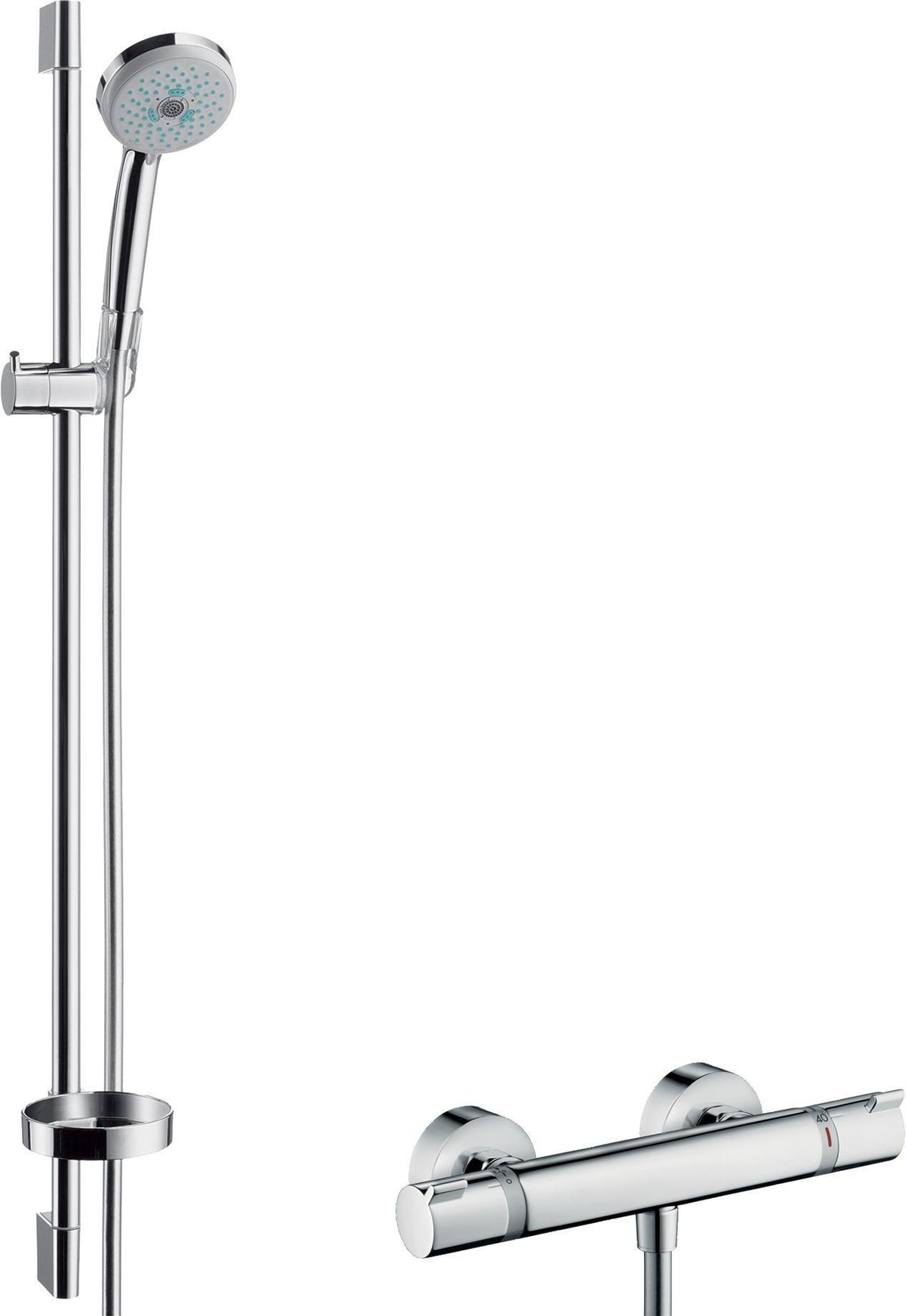 HANSGROHE Brausekombi Croma 100 Ecostat 1001 SL mit Unica'C Brausestange 900 mm Chrom