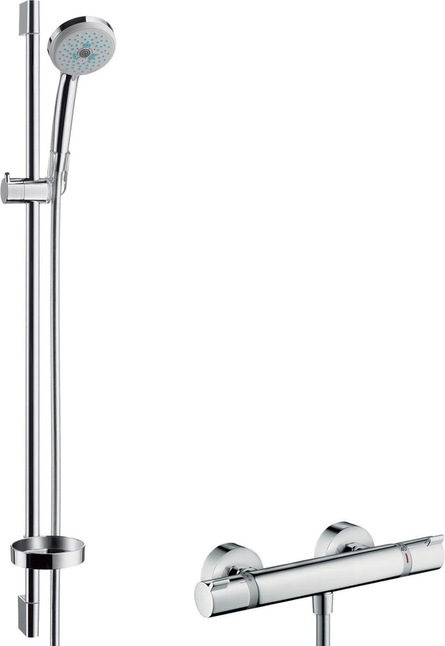 HANSGROHE Brausekombi Croma 100 Ecostat 1001 SL mit Unica'C Brausestange 900 mm Chrom