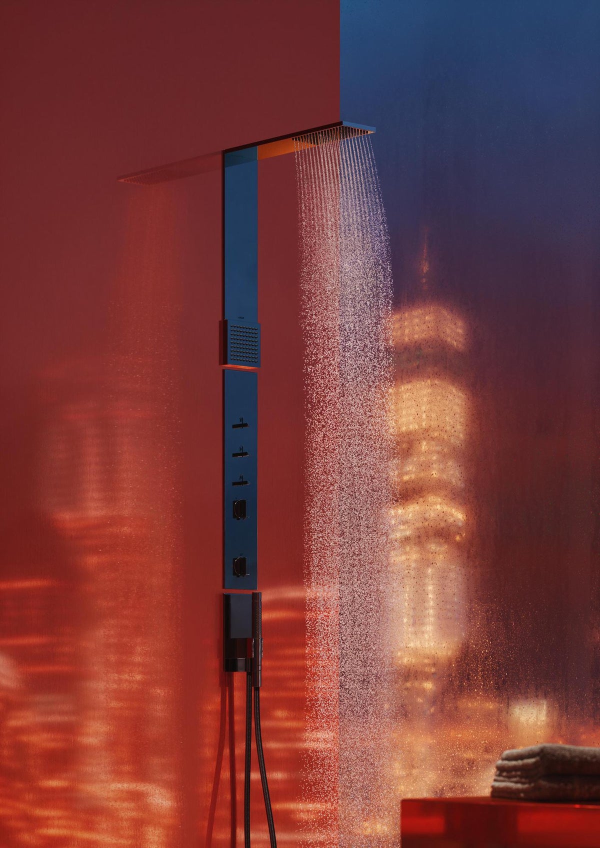 AXOR ShowerComposition Duschpaneel mit Thermostat, Kopf- und Schulterbrause Chrom