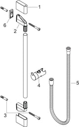 HANSGROHE Unica Crometta Brausestange 900 mm mit Brauseschlauch 1600 mm – Chrom