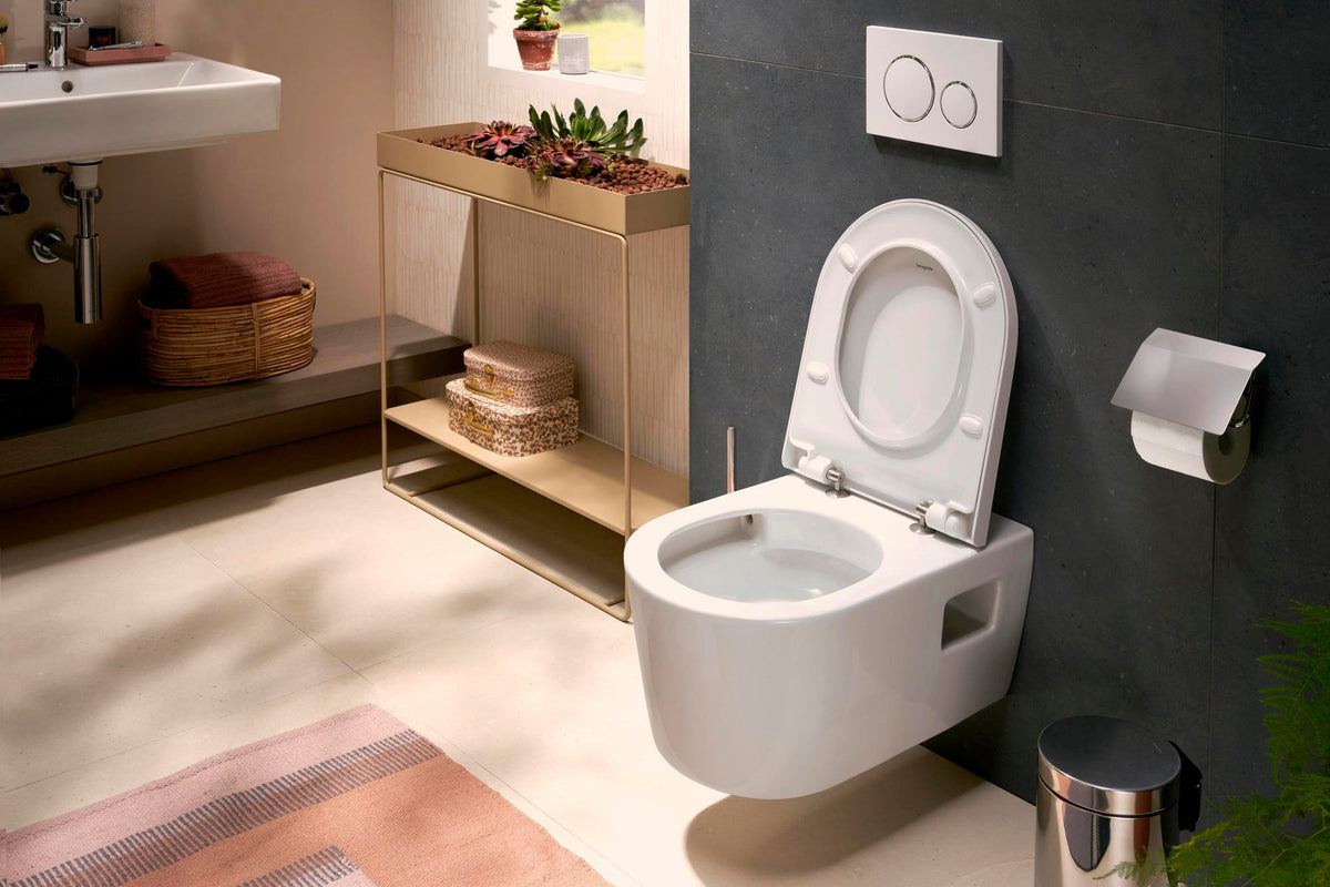 HANSGROHE WC-Sitz EluPura Original S weiß – glänzend, abnehmbar, Montage von oben