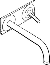 AXOR Uno² Einhebel-Waschtischmischer DN 15 Unterputz mit 225 mm Auslauf und Ablaufgarnitur in Chrom