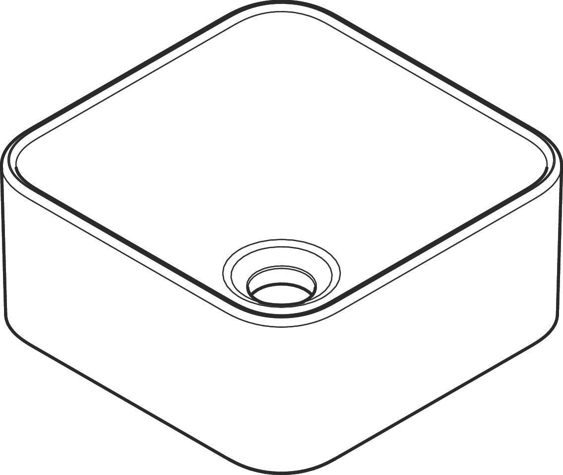 HANSGROHE Xuniva Q Aufsatzwaschtisch 300x300mm weiß ohne Hahnloch und Überlauf
