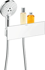 HANSGROHE FixFit Porter 300 Schlauchanschluss mit Brausehalter, weiß/chrom, 300 mm Ablage