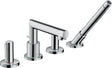 AXOR Uno 4-Loch-Wannenarmatur mit Handbrause und Secuflex, Chrom, 400 mm