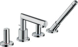 AXOR Uno 4-Loch-Wannenarmatur mit Handbrause und Secuflex, Chrom, 400 mm