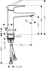 HANSGROHE Metropol 110 Einhebel-Waschtischmischer chrom DN 15 mit Zugstangen-Ablaufgarnitur