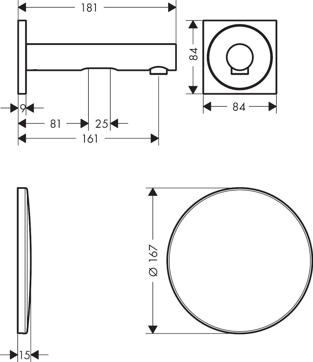 AXOR UNO 160 Elektronik-Waschtischmischer mit Infrarotsensor, Netzbetrieb, Chrom
