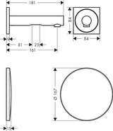 AXOR UNO 160 Elektronik-Waschtischmischer mit Infrarotsensor, Netzbetrieb, Chrom