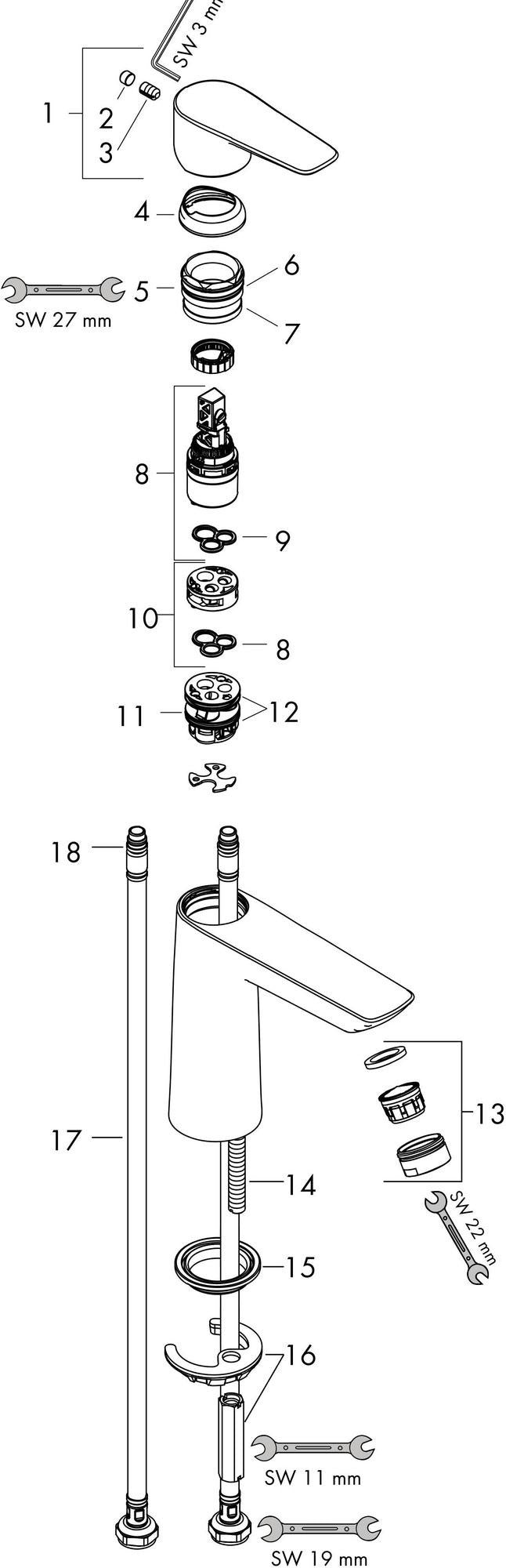 HANSGROHE Talis E Einhebel-Waschtischmischer 110 mit Ablaufgarnitur, chrom – ComfortZone, 5 l/min