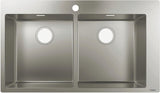 HANSGROHE Einbauspüle S71 Doppelbecken 370 x 370 mm Edelstahl flächenbündig